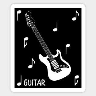 Musical Notes Electric Guitar Sticker